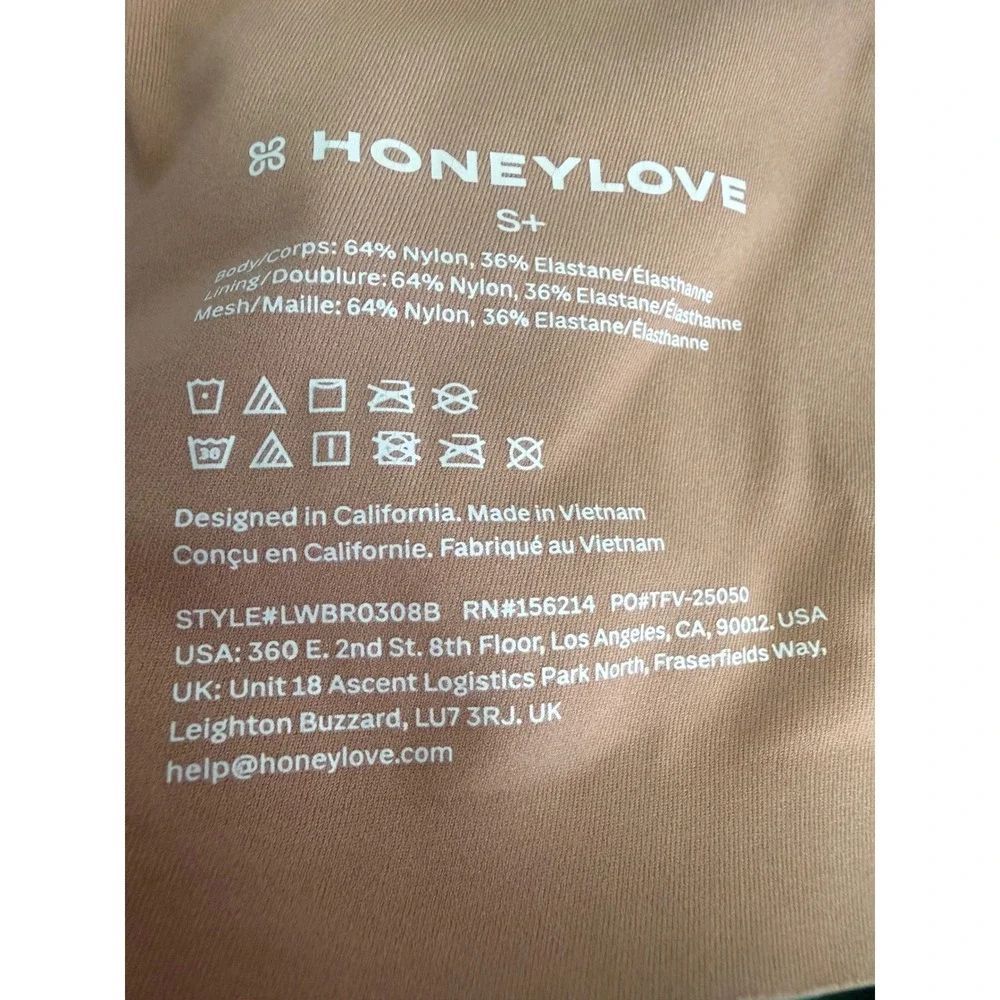 Honeylove Silhouette Bra Nude Beige Wireless Supportive LWBR0308B Womens Size S+